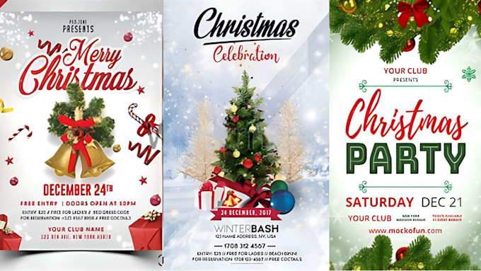 Bestseller - design christmas flyer event flyer nightclub flyer newyear flyer