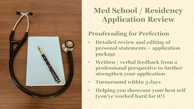 Gig Preview - Review your medical school or residency application as a 3rd year resident