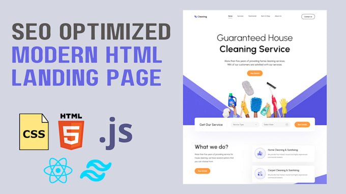 Gig Preview - Build a modern responsive HTML CSS landing page