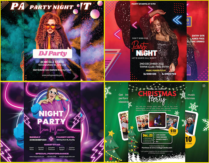 Gig Preview - Design dj flyer, christmas poster or christmas event