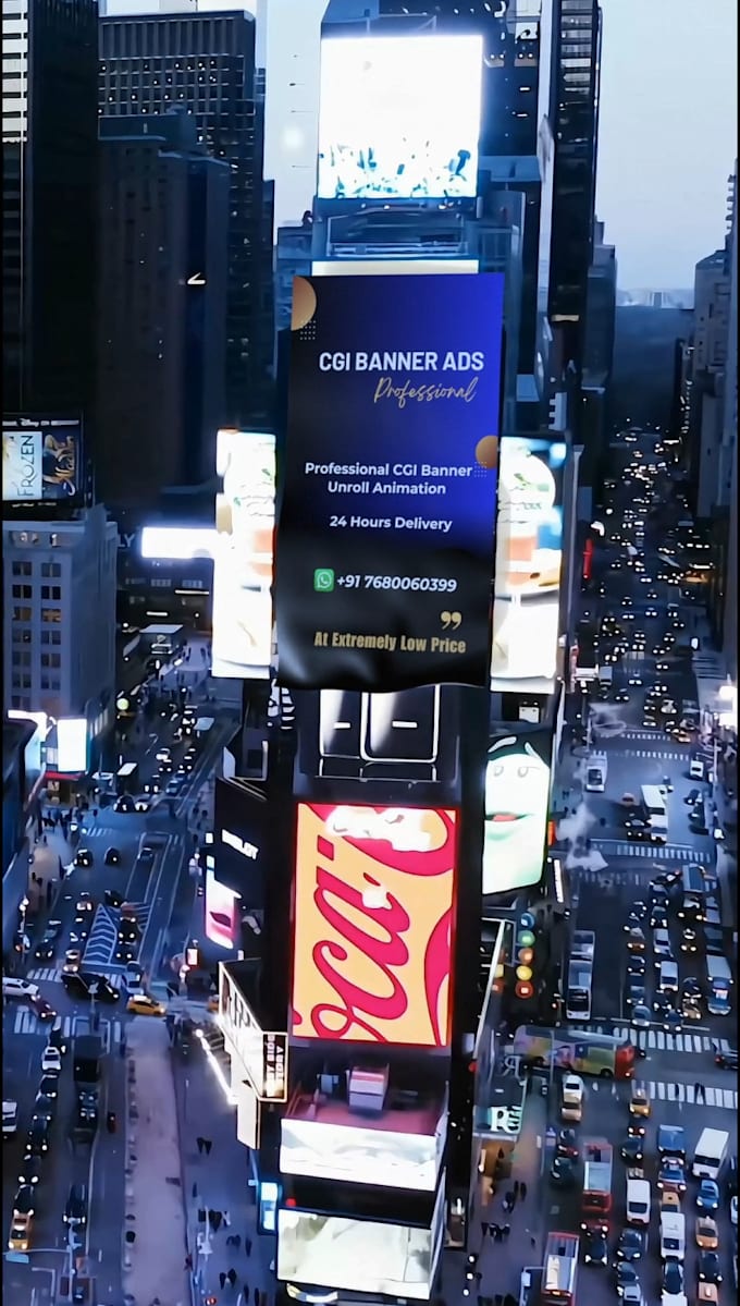 Bestseller - create cgi banner unrolling ad of times square