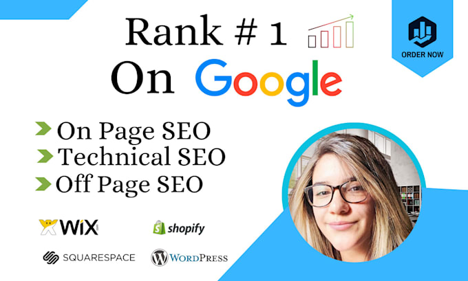 Gig Preview - Optimize SEO for wordpress, shopify, wix, squarespace website 1st page ranking