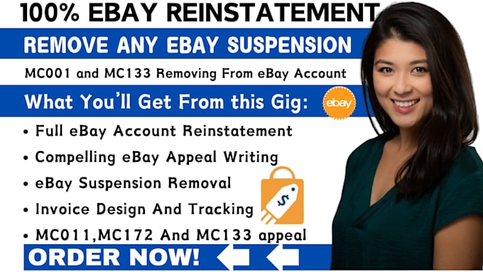 Gig Preview - Reinstate suspended ebay account remove mc133 mc011 appeal letter