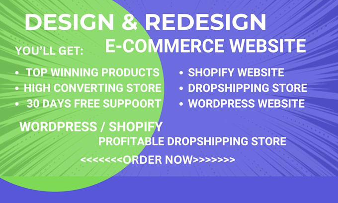 Gig Preview - Build a pro wordpress shopify store for your successful dropshipping business