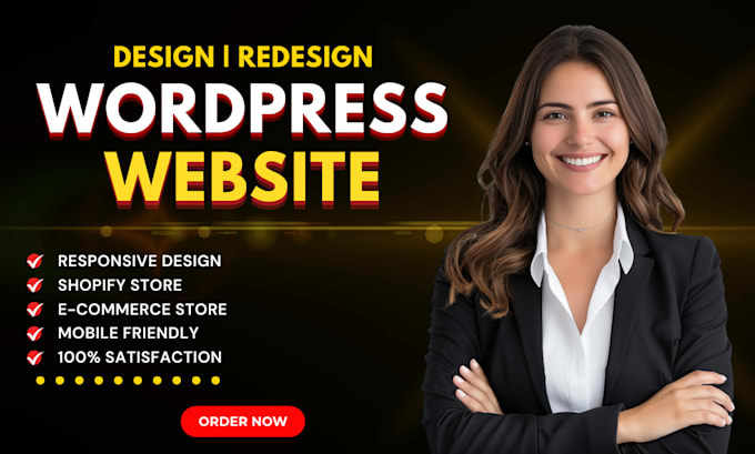 Gig Preview - Design or redesign wordpress website, shopify and ecommerce website development