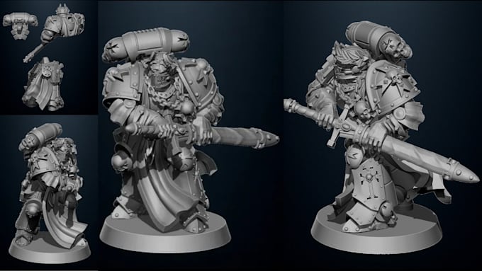 Gig Preview - Sculpt warhammer, battletech model, 3d miniature, action figures for 3d printing