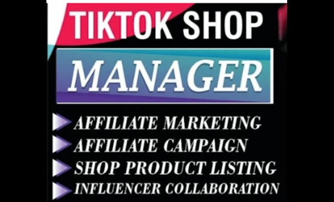 Gig Preview - Help you tiktok shop affiliate marketing and manage your tiktok shop