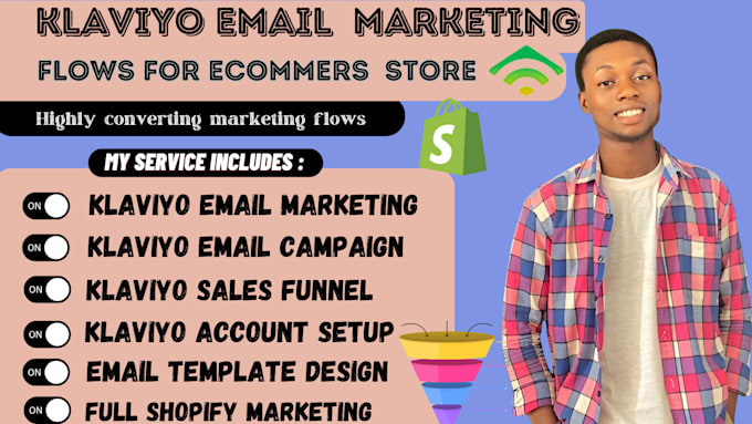 Gig Preview - Set up  klaviyo email marketing flows  for ecommerce