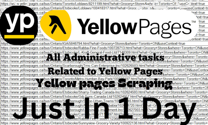 Gig Preview - Do yellow pages scraping,all administrative tasks