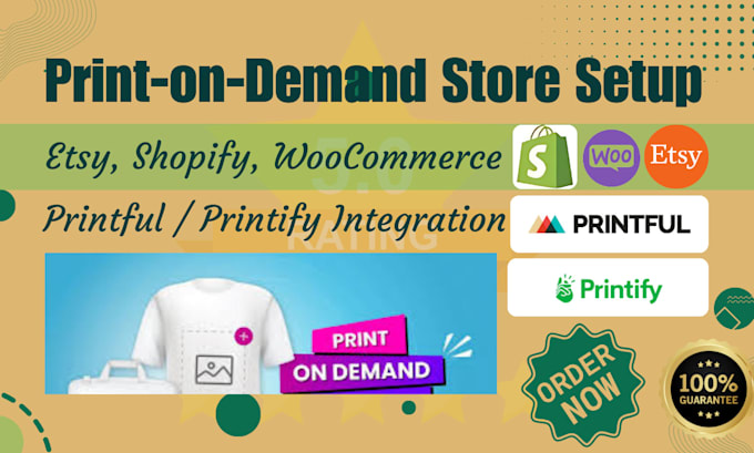 Gig Preview - Setup printful printify print on demand store on woocommerce