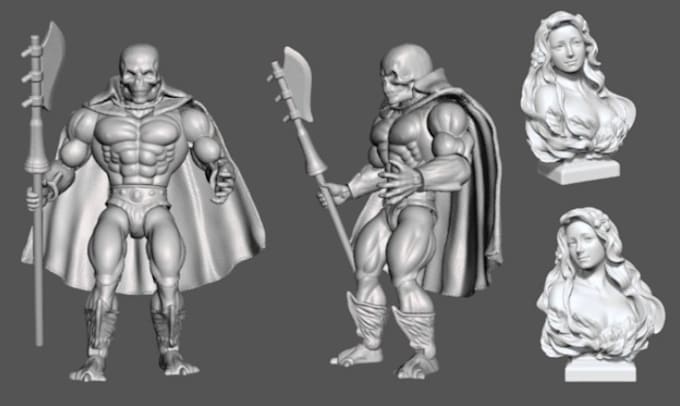 Gig Preview - Sculpt 3d character model action figure 3d miniature 3d model for 3d printing