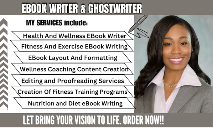 Gig Preview - Write health, fitness and medical ebook and book, ebook writer and ghostwriter