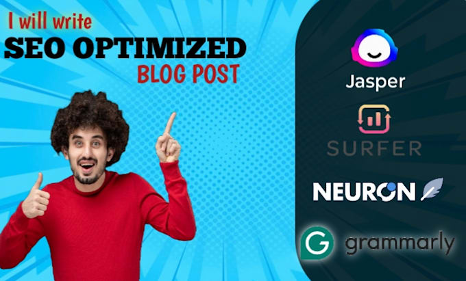 Gig Preview - Write SEO content using surfer and jasper ai