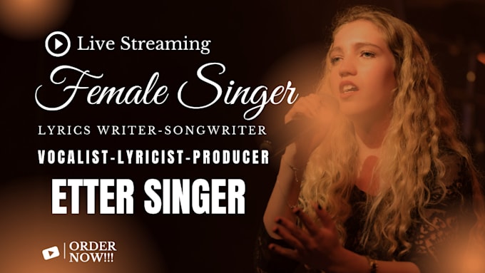 Gig Preview - Be your female pop singer rock singer songwriter gospel singer trap edm vocalist