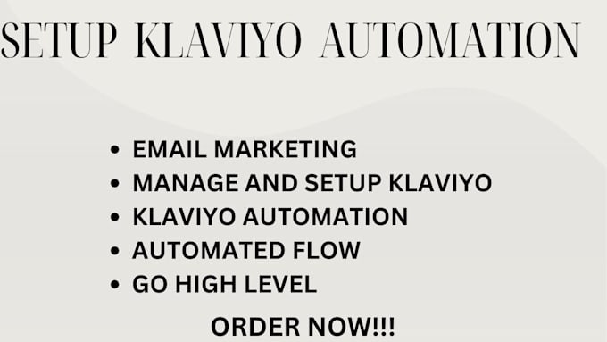 Gig Preview - Setup and manage klaviyo, and email marketing