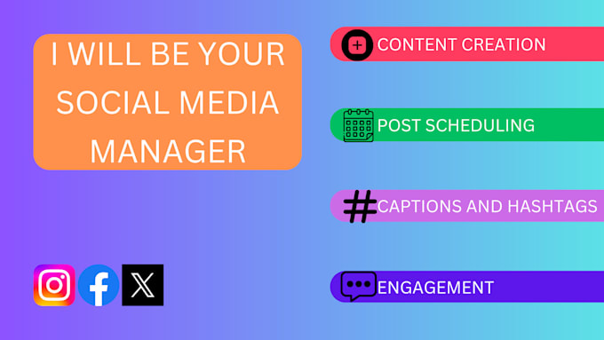 Gig Preview - Be your social media manager and content creator