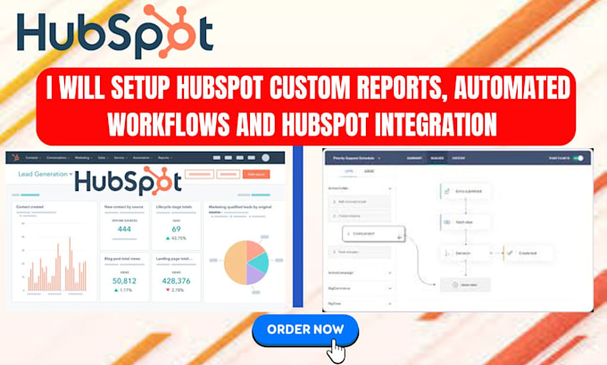 Gig Preview - Setup hubspot custom reports, automated workflows and hubspot integration