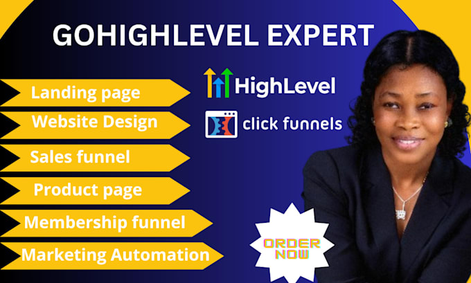 Gig Preview - Design funnels websites and clone on gohighlevel ghl go highlevel  clickfunnels