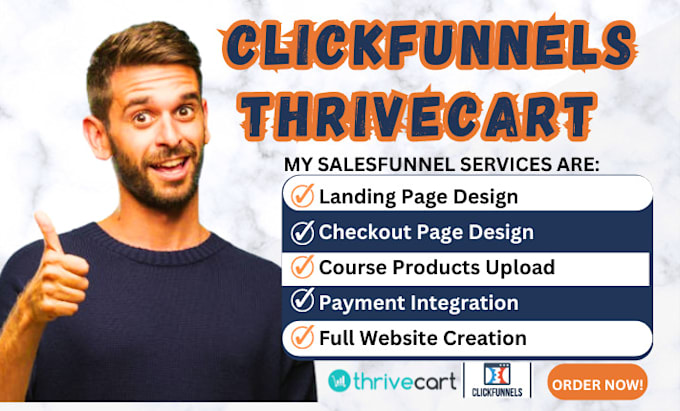 Bestseller - redesign thrivecart landing page,upload product pricings, fix checkout settings