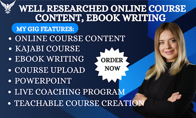 Gig Preview - Create ebook online course, kajabi course creation, online course content