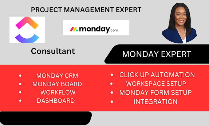 Gig Preview - Project management expert setup monday asana clickup trello notion crm monday