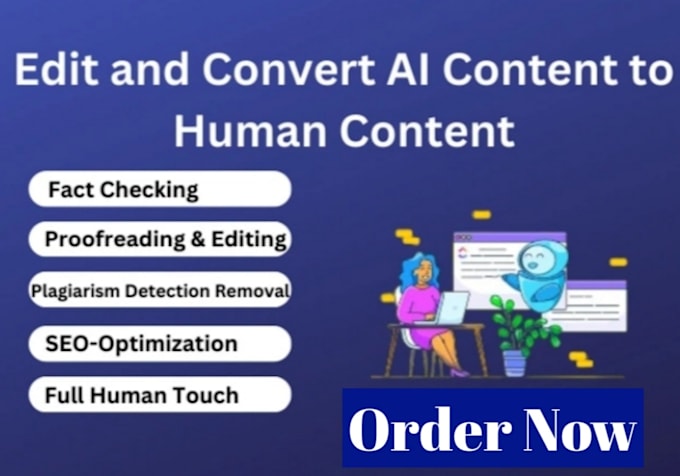 Gig Preview - Proofreading, humanize ai article and rewrite ai content