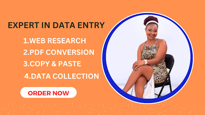 Gig Preview - Do data entry skillfully, copy paste, excel data entry, pdf to excel