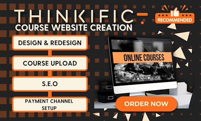 Gig Preview - Create thinkific course website for online course content