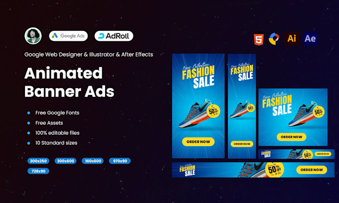 Gig Preview - Design animated HTML5 banner ads for google or adroll