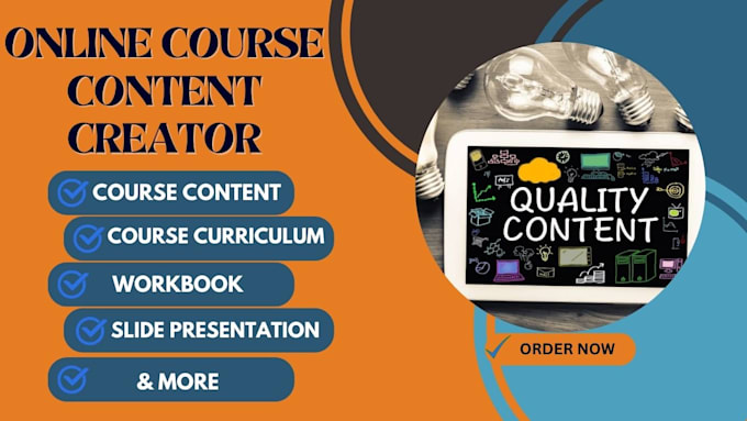 Gig Preview - Create online course content, curriculum, workbook, course design