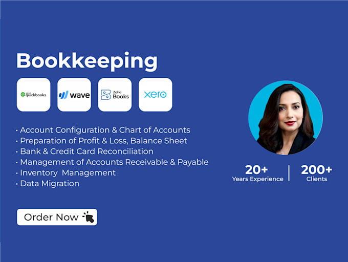 Gig Preview - Do bookkeeping in xero, bookkeeping in wave accounting bookkeeping in zoho books