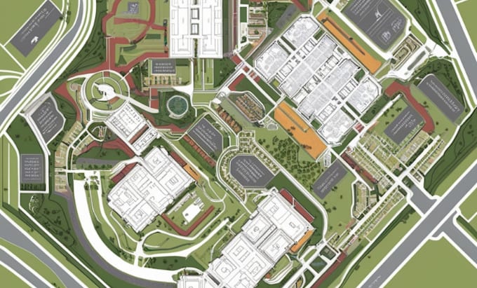 Gig Preview - Draw and render site plan, plan of a city or 3d isometric illustration map