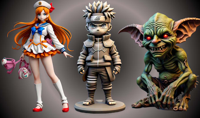 Gig Preview - 3d anime figure, diorama figurine, 3d anime character 3d creature figurine