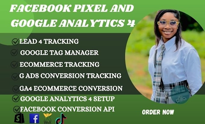 Gig Preview - Fix or setup facebook pixel google analytics 4 ecommerce conversion API tracking