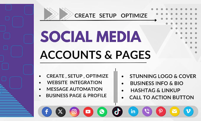 Gig Preview - Create and manage social media  business account