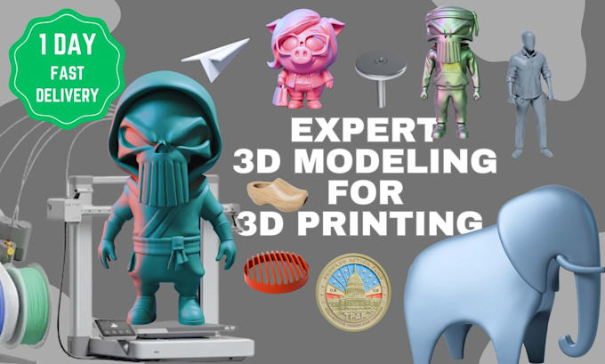 Gig Preview - Do expert 3d modeling for 3d printing and fast delivery