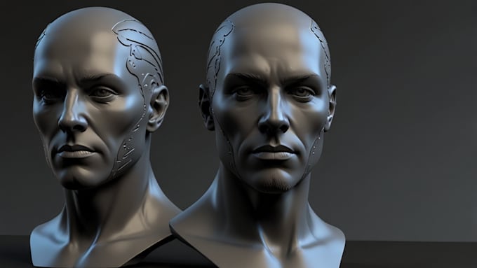 Gig Preview - Sculpt 3d head, 3d helmet, 3d mask, 3d face, 3d bust model for 3d printing