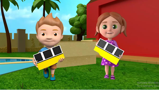 Gig Preview - 3d kids learning video 3d kid animation nursery rhymes educational kid learning