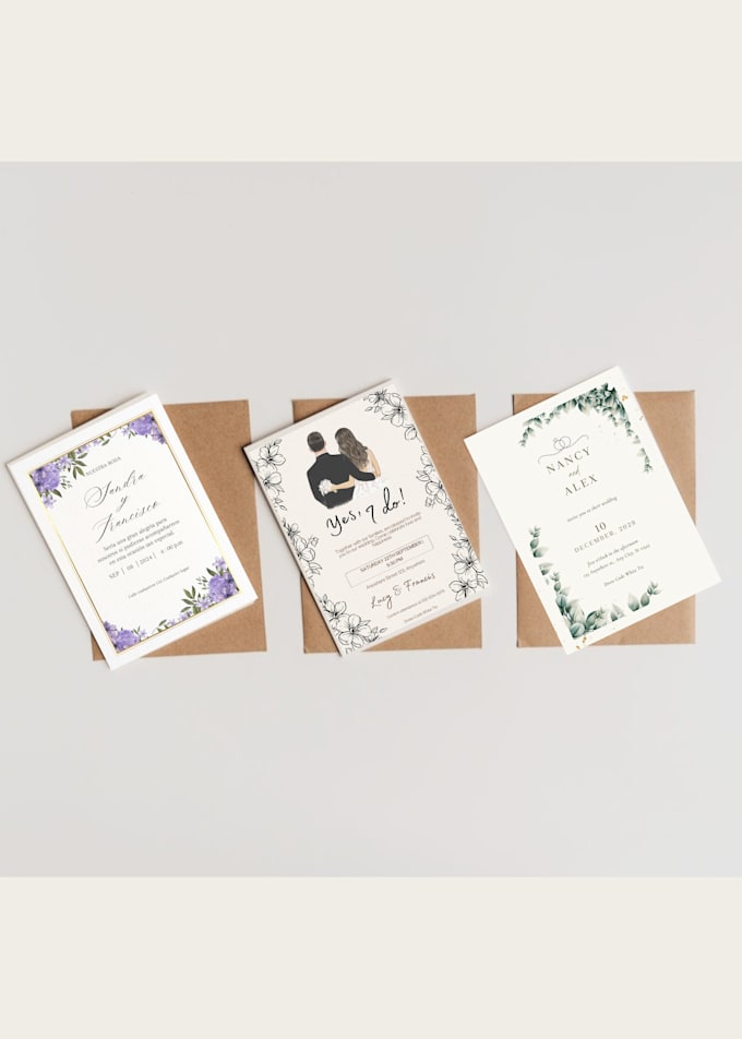 Gig Preview - Create personalized invitation wedding cards