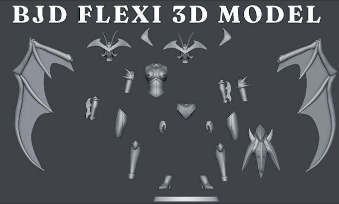 Gig Preview - Do 3d articulated model 3d flexi bjd toy model doll skeleton articulated dragon