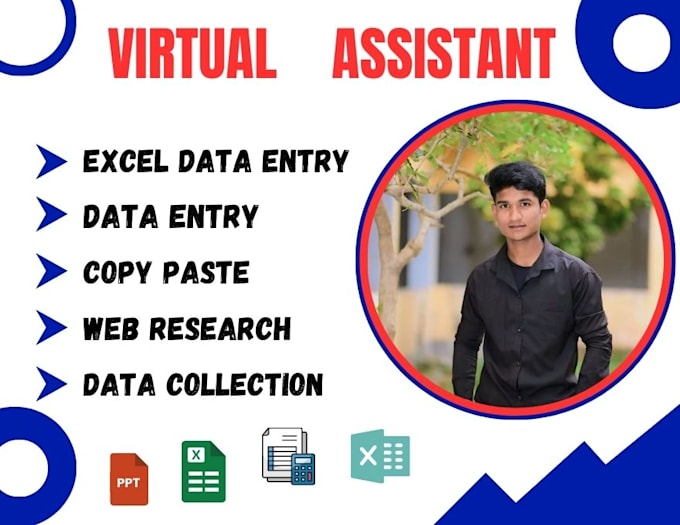 Gig Preview - Do data entry, excel data entry, copy paste, web research, pdf to excel