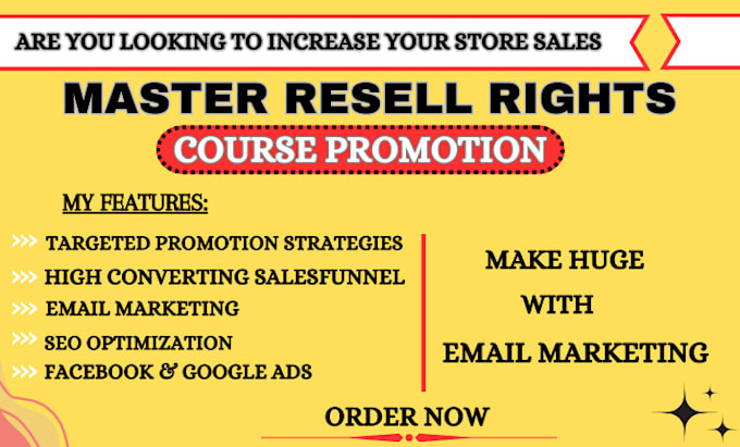 Gig Preview - Promote master resell rights with email marketing for passive income