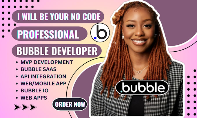 Gig Preview - Be your bubble, bubble io, bubble developer bubble app, bubble website, saas mvp