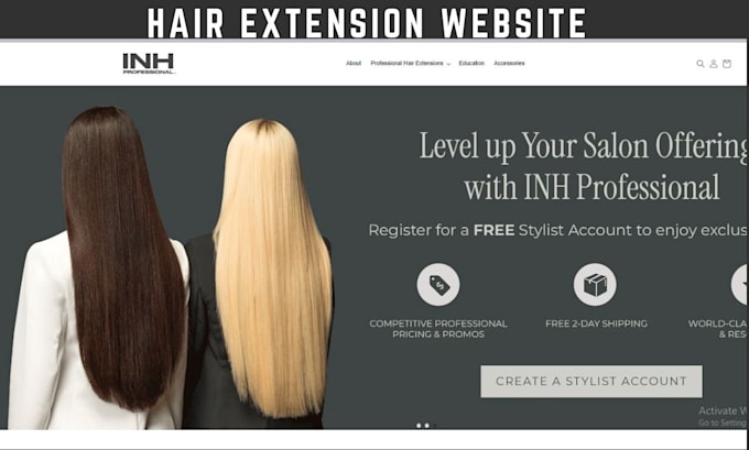 Gig Preview - Hair extension shopify store hair extension website