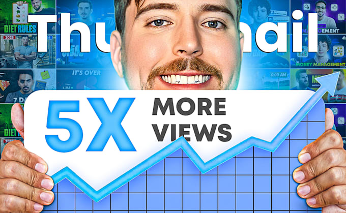 Gig Preview - Design best youtube thumbnails clickbait and attractive