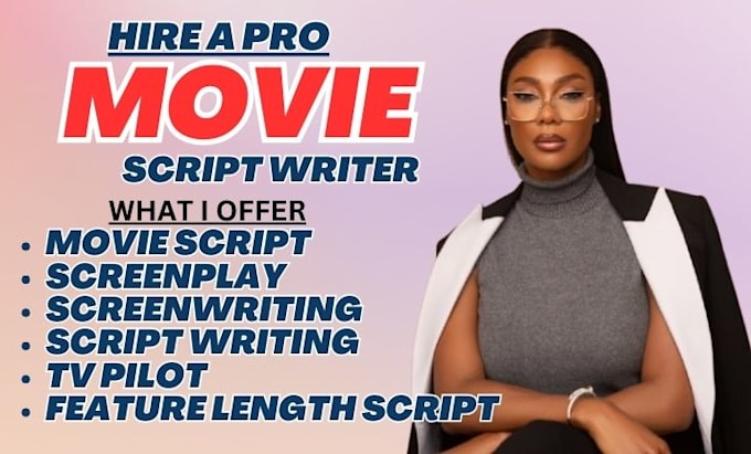 Gig Preview - Do movie script writing screenplay, movie script, screenwriting, movie script