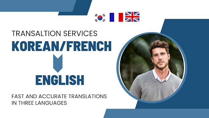 Gig Preview - Translate korean and french to english effortlessly and vice versa