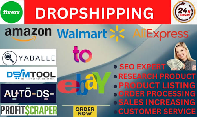 Gig Preview - Do amazon to ebay dropshipping top listings