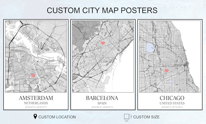 Gig Preview - Design custom city map posters and wall art posters