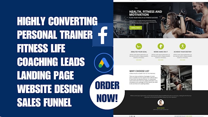 Bestseller - generating personal trainer coaching fitness lead landing page website design